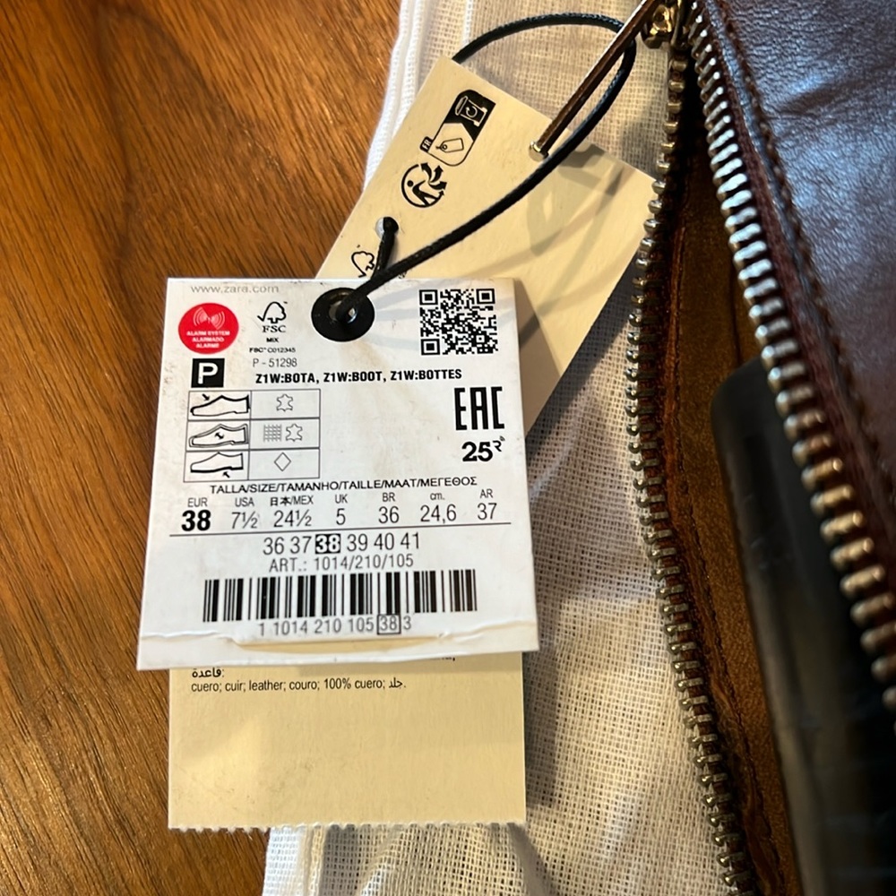 Zara Gaitor Boots Brown New With Tags
